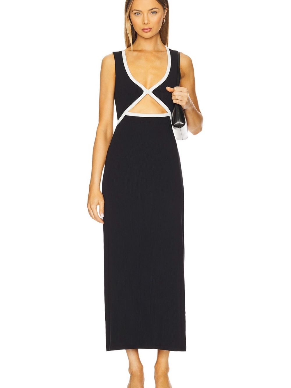 LSPACE Steph Dress in Black & Cream
